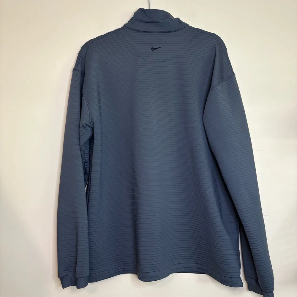 Nike Golf XL Blue Striped Snap Pullover Long Sleeve Shirt‎ Mock Neck